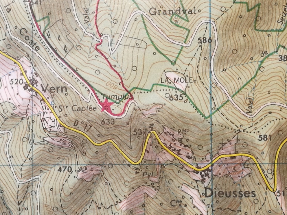 Carte tumulus de l elziere