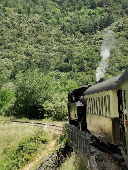 Train a vapeur des Cévennes en marche