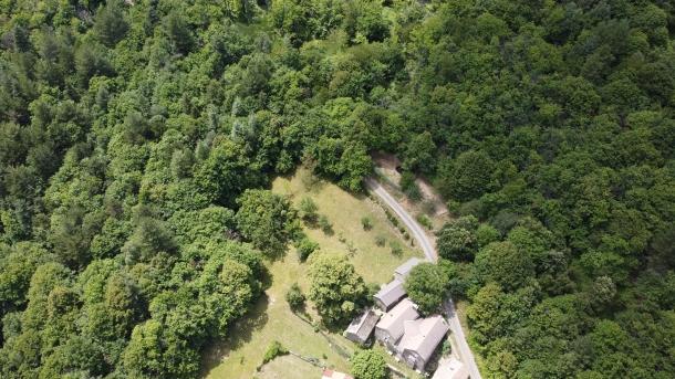 Vue aerienne mas Castagnere en Cevennes